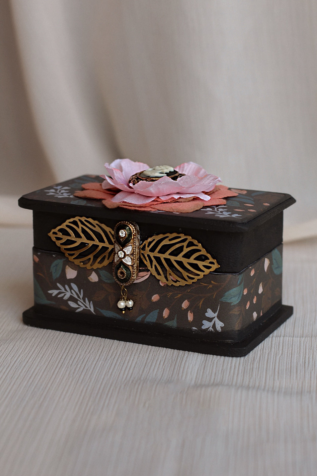 Obsidian Rose Handcrafted  Ring Box